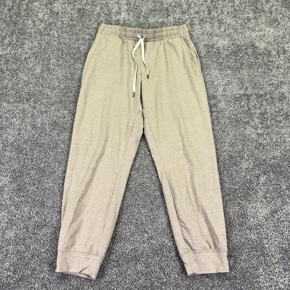 Zobha Jogger Pants Womens Medium Beige Jersey Elastic Waist Pockets Stretch